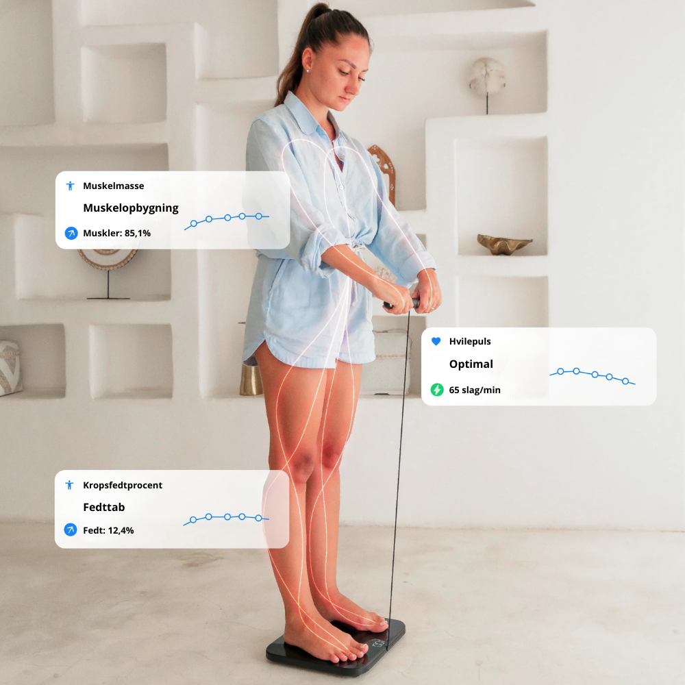 Kropsscanner vægt 2.0 - med indbyttet genopladeligt batteri